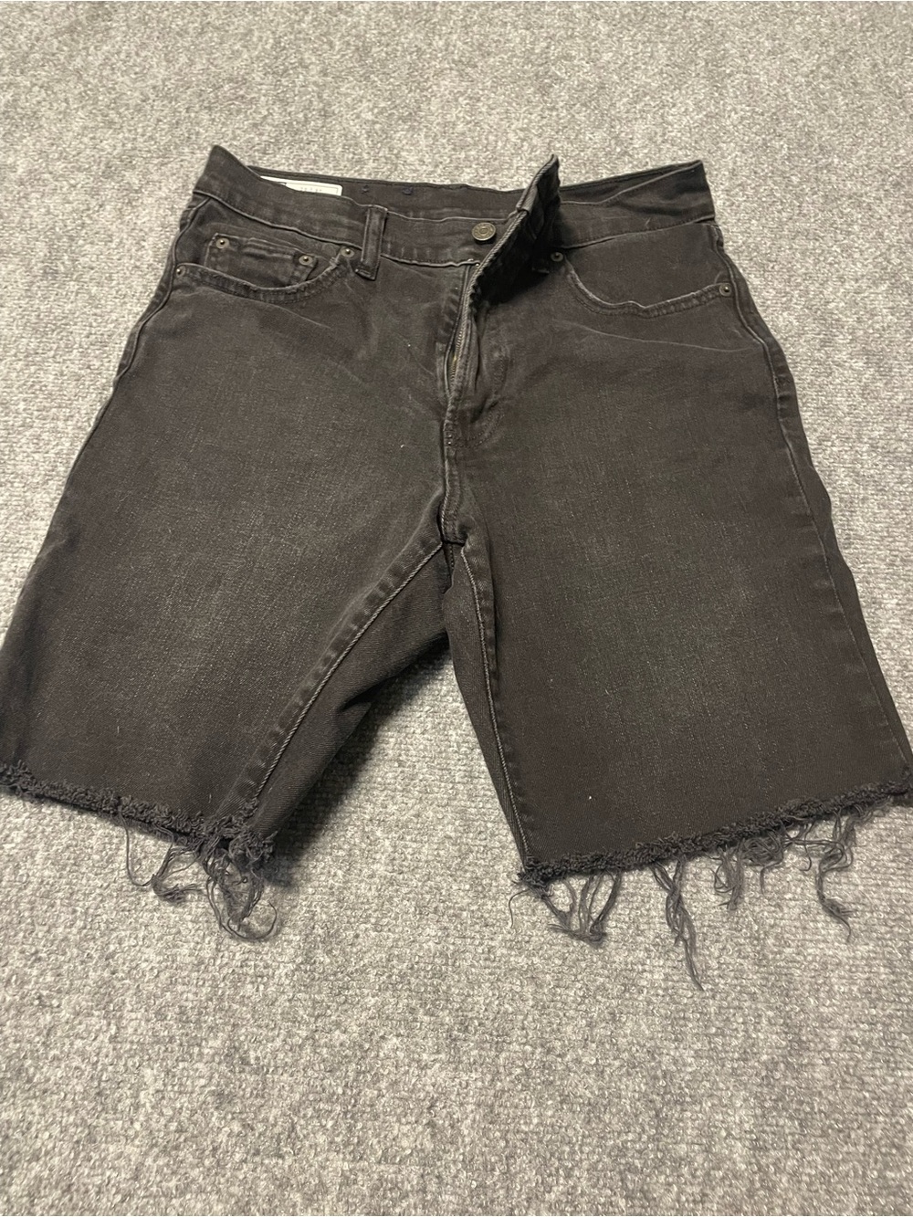 GAP Men's Black Frayed Hem Denim Shorts